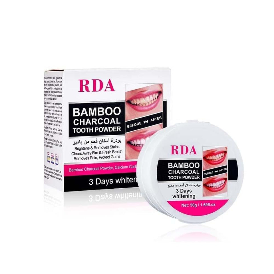 RDA Bamboo Charcoal Tooth Powder Teeth Whitening Fresh Breath 50g