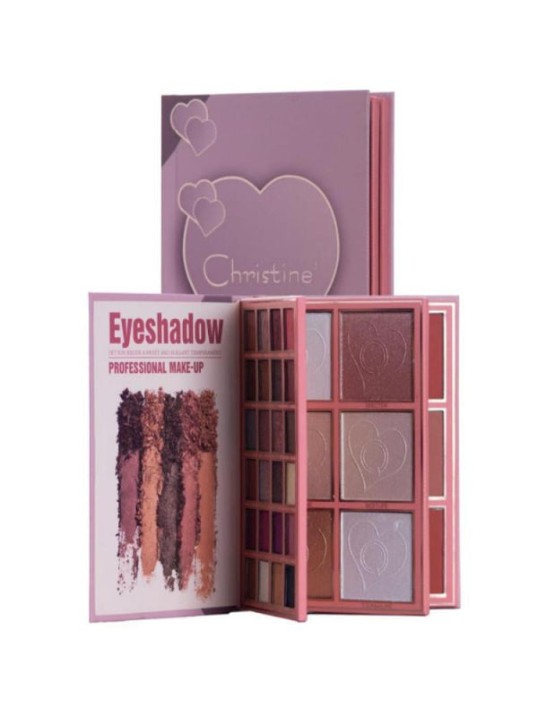 Christine 3-in-1 Palette Notebook Eyeshadow + Highlighter + Blush CH-K2309