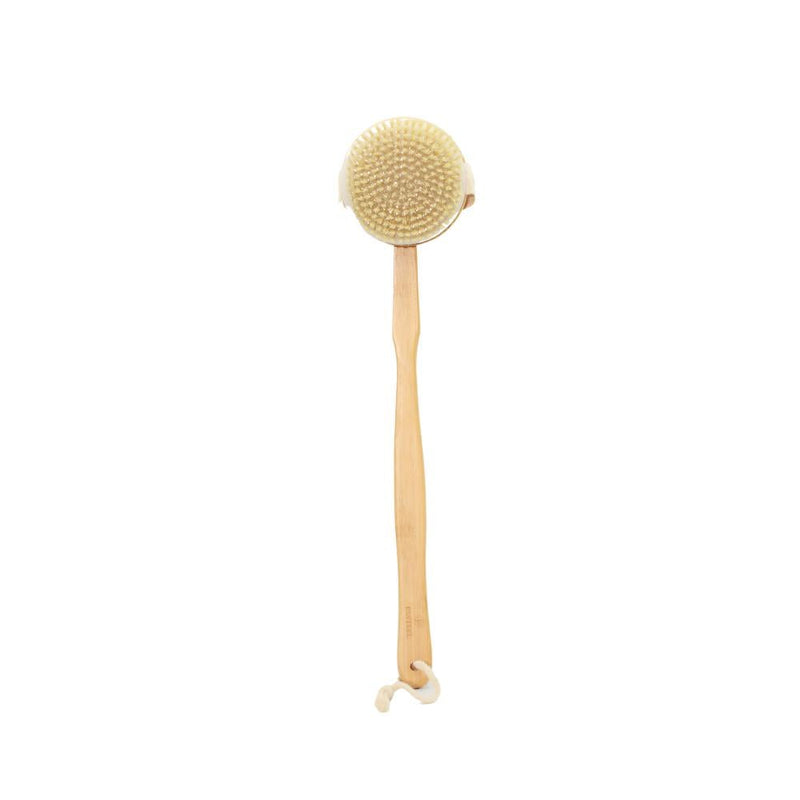 Wooden Bath Brush With Long Handle Exfoliating Pastel 1 Piece