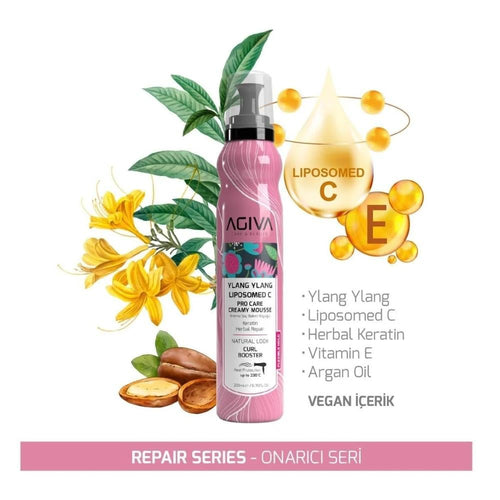 Agiva Ylang Ylang Keratin Hair Mousse Moisturizing Repairing 200ml