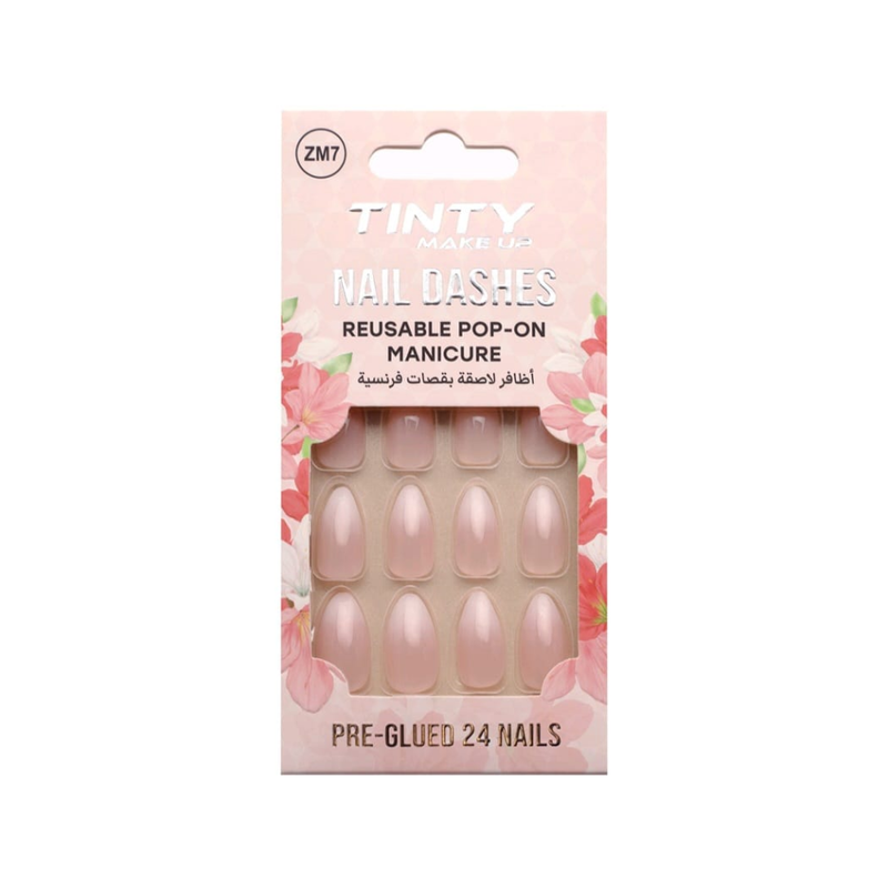 Tinty French Cut Adhesive Nails, 24 Pieces, ZM7