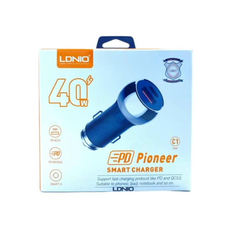 Ldnio 40W USB-C PD Dual Port Car Charger - Black
