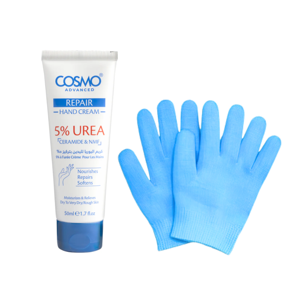 Ultra Soft Hands Set - 5% Urea Cream and Moisturizing Gel Gloves