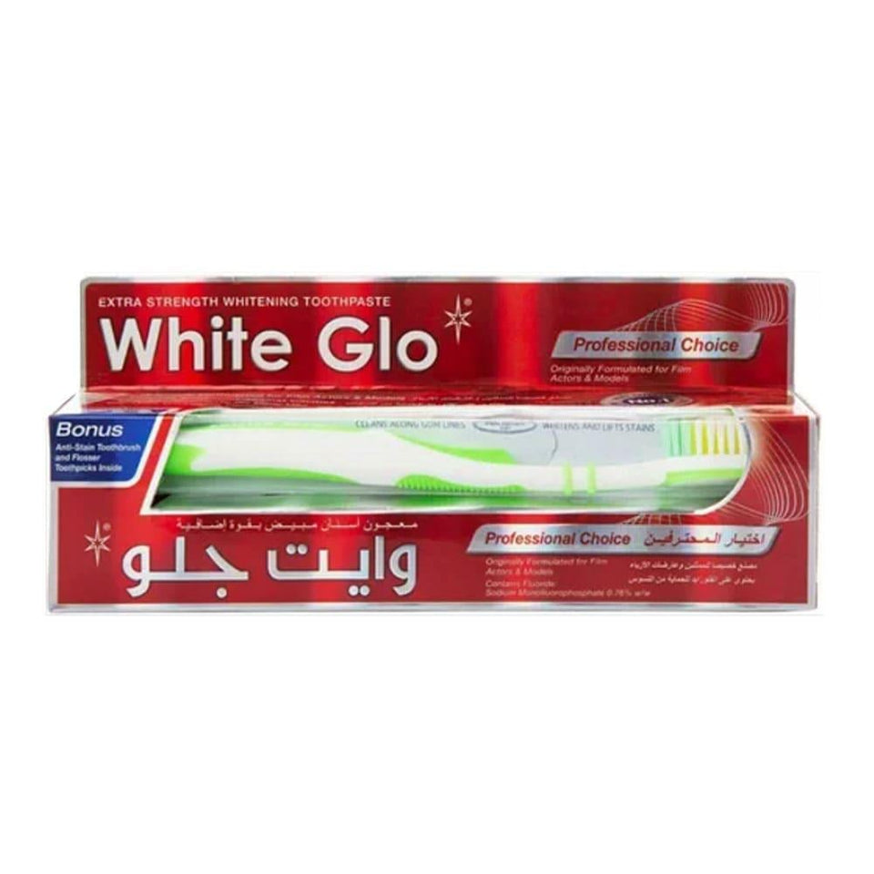 White Glo Professional Choice Whitening Toothpaste Fresh Breath & Stain Removal 100ml