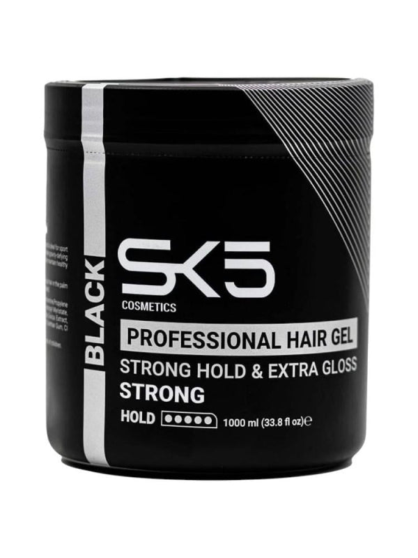 SK5 Black Hair Gel Strong Hold Natural Shine 1000ml