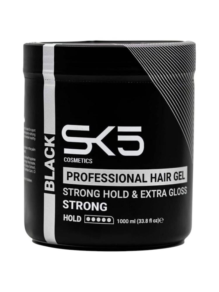 SK5 Black Hair Gel Strong Hold Natural Shine 1000ml