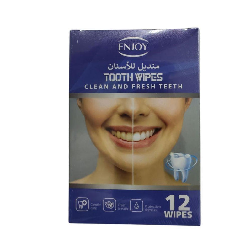 Enjoy Dental Cleaning Wipes for Teeth and Gum Hygiene, 12 Count