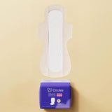 Circles Organic Cotton Overnight Sanitary Pads with Wings for Sensitive Skin 8 Pads