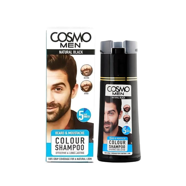 Natural Black Beard and Moustache Dye Shampoo 5-Minute Cosmo 180ml