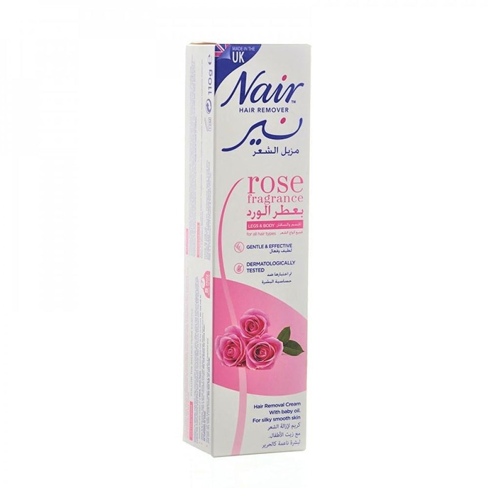 Nair Hair Removal Cream Rose Fragrance Smooth Skin Arms Legs 110g