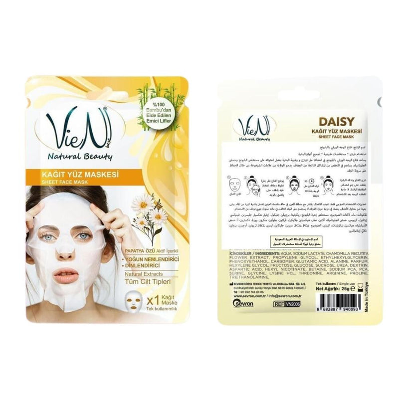 Face Sheet Mask Chamomile Soothing and Moisturising Viola Flower 25g