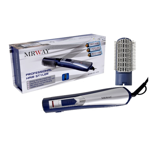 Soft Hair SF-2008 Hair Dryer Brush Styler Blue/Gray with 1 Comb