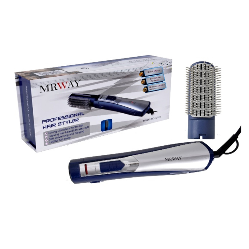 Soft Hair SF-2008 Hair Dryer Brush Styler Blue/Gray with 1 Comb
