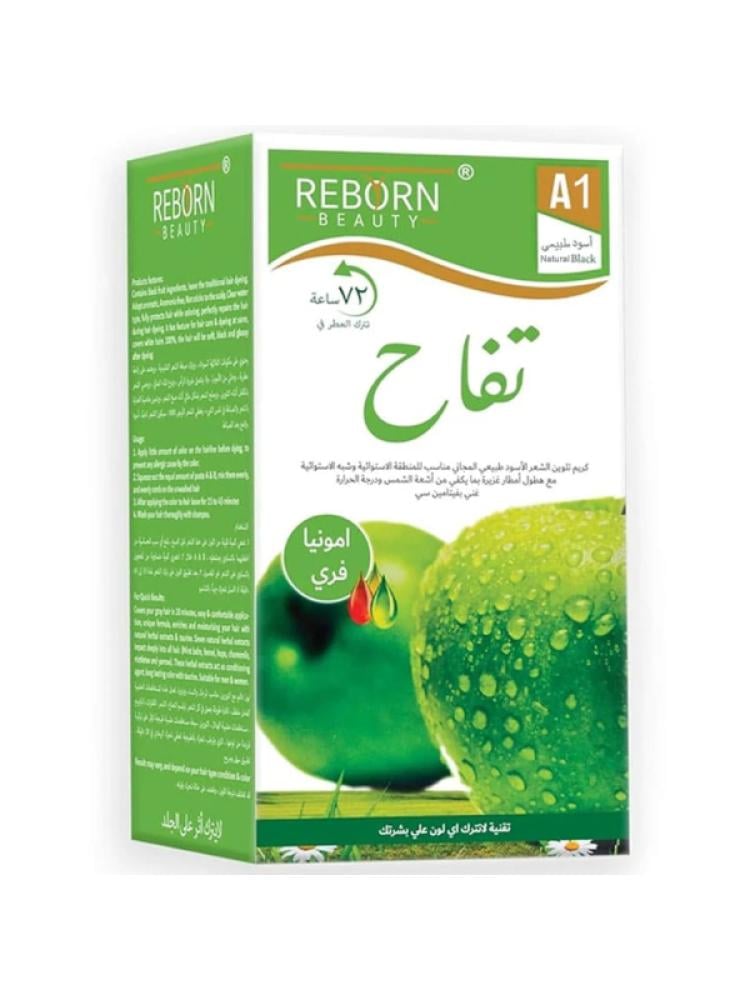 Reborn Beauty Natural Black Ammonia-Free Hair Dye Cream - 500 ml
