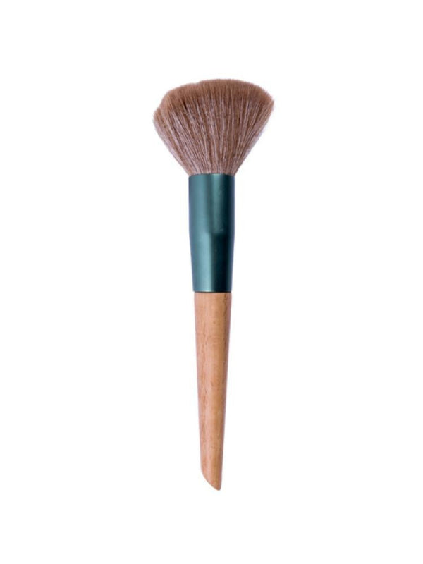 Beauty System Makeup Brush with Wooden Handle for Face Powder and Blush