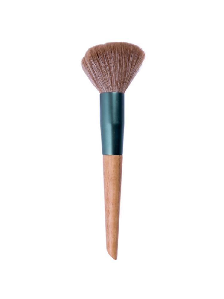 Beauty System Makeup Brush with Wooden Handle for Face Powder and Blush