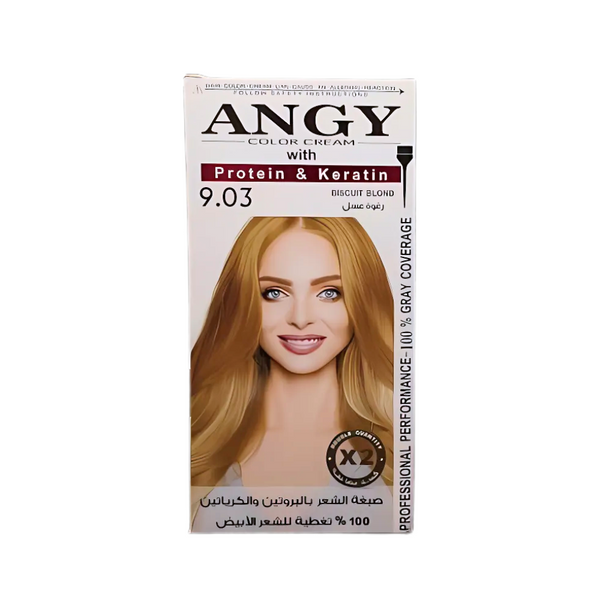 Permanent Hair Dye Honey Blonde Foam 9.03 Protein Keratin Angie 252ml