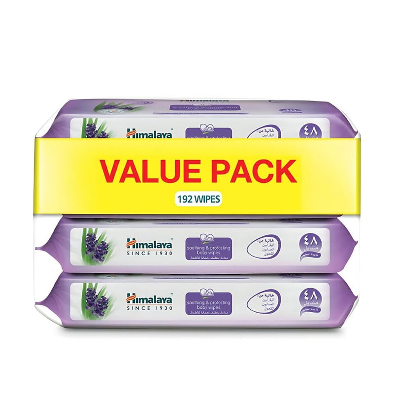 Himalaya Baby Soothing and Protective Wipes, Aloe Vera and Lavender, 192 Count