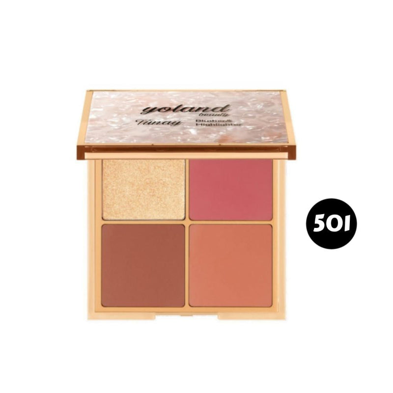 Blush Highlighter Palette Radiant Finish No. 501 Yolande Beauty 16g