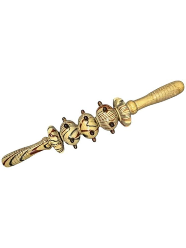 Al Raqi 5-Ring Wooden Massage Stick for Relaxation and Circulation