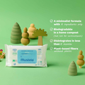 Mustela Cleaning Wipes, Biodegradable, Unscented, 60 Count