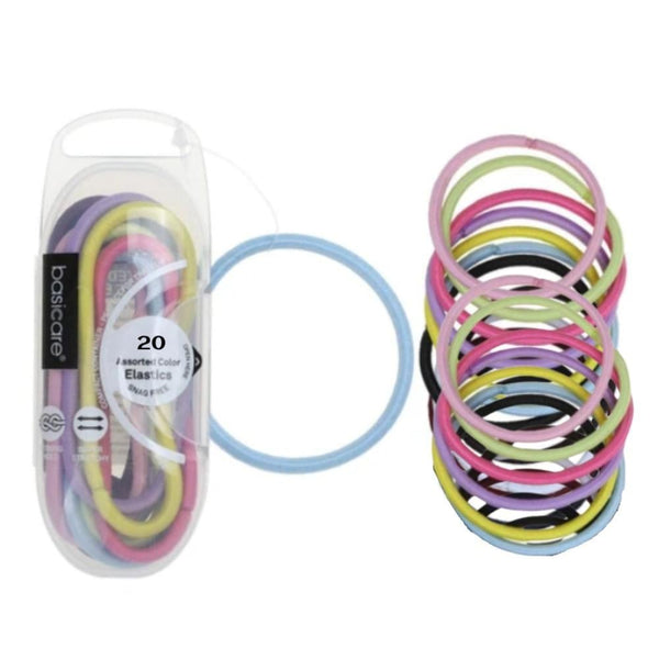 Besikur Colorful Elastic Hair Ties Knitted Rubber 20 Count