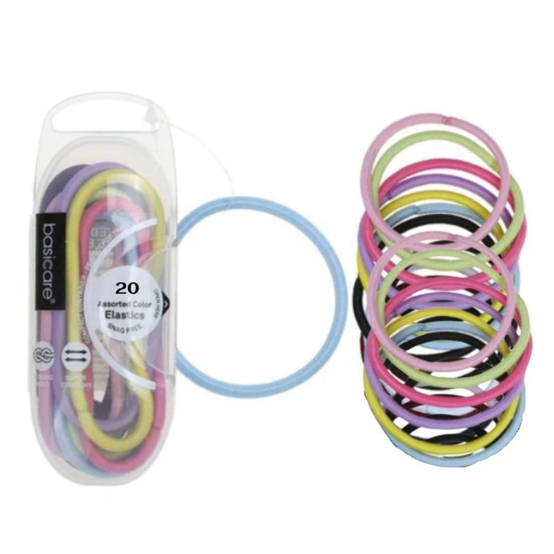 Besikur Colorful Elastic Hair Ties Knitted Rubber 20 Count