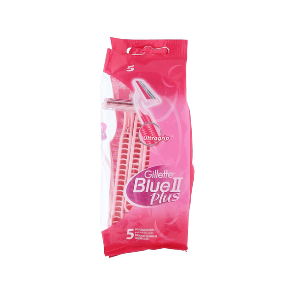 Gillette Blue 2 Plus Disposable Razors for Women, 5 Count