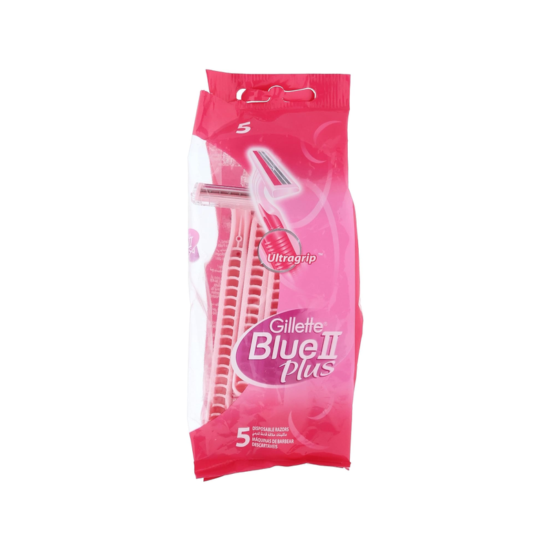 Gillette Blue 2 Plus Disposable Razors for Women, 5 Count