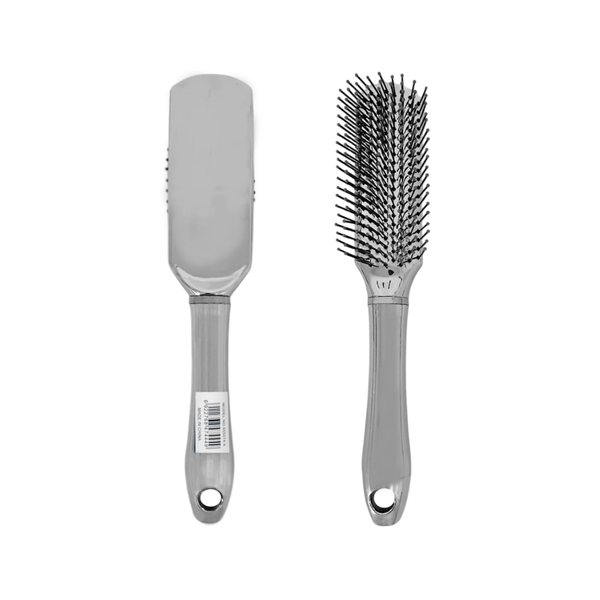 Detangling Hairbrush Flexible Bristles Silver Marwai 1 Piece
