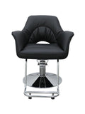 Salon System Gigi Women's Hairdressing Chair - Black Faux Leather, Hydraulic