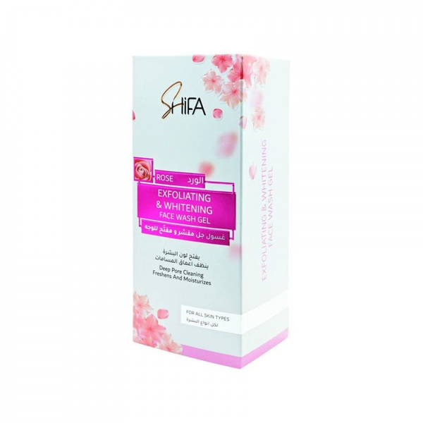 Shifa Exfoliating Gel Face Wash, Rose Extract, Brightening, 150 ml