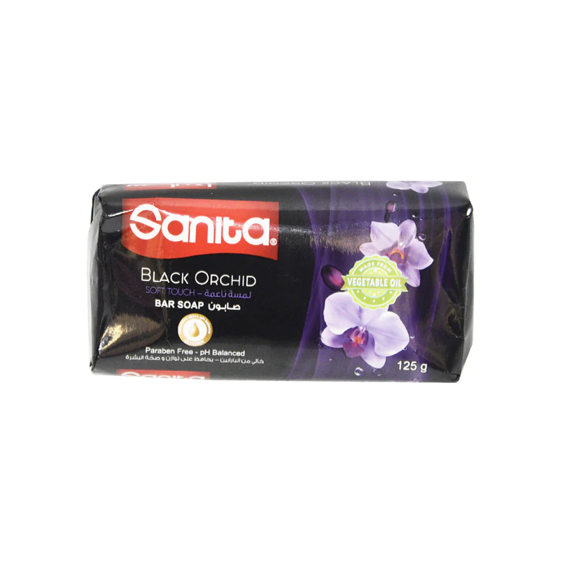 Sanita Black Orchid Extract Soap, Moisturizing Body Bar, 125g