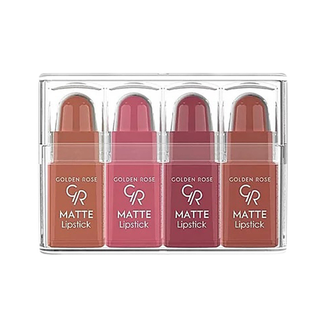 Golden Rose Mini Lipstick Set Matte Moisturizing Vitamin E 5g