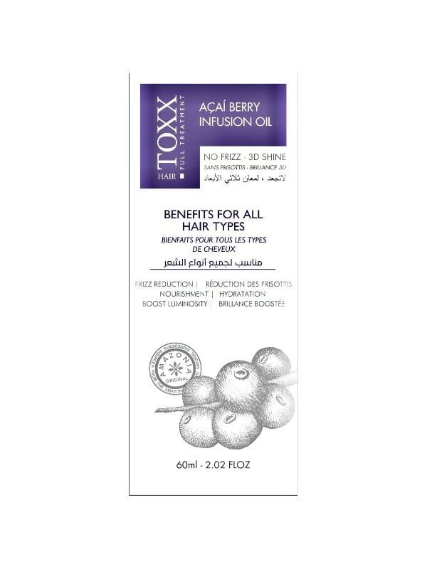 Hair Toxx Acai Fruit Serum Oil - Frizz Control, Shine Enhancer, 60 ml