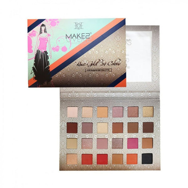 Make Over 22 Rose Gold Eyeshadow Palette, 24 Colors, Matte and Shimmer