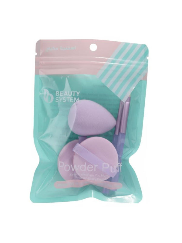 Beauty System Makeup Kit - Blending Sponge, Powder Puffs, Dual-Ended Brushes