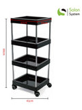 Salon System 4-Tier Trolley - Black