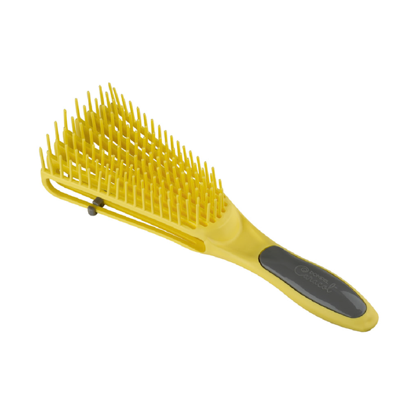 Dompel Curly Hair Styling Brush, Detangling, Flexible Bristles, Yellow