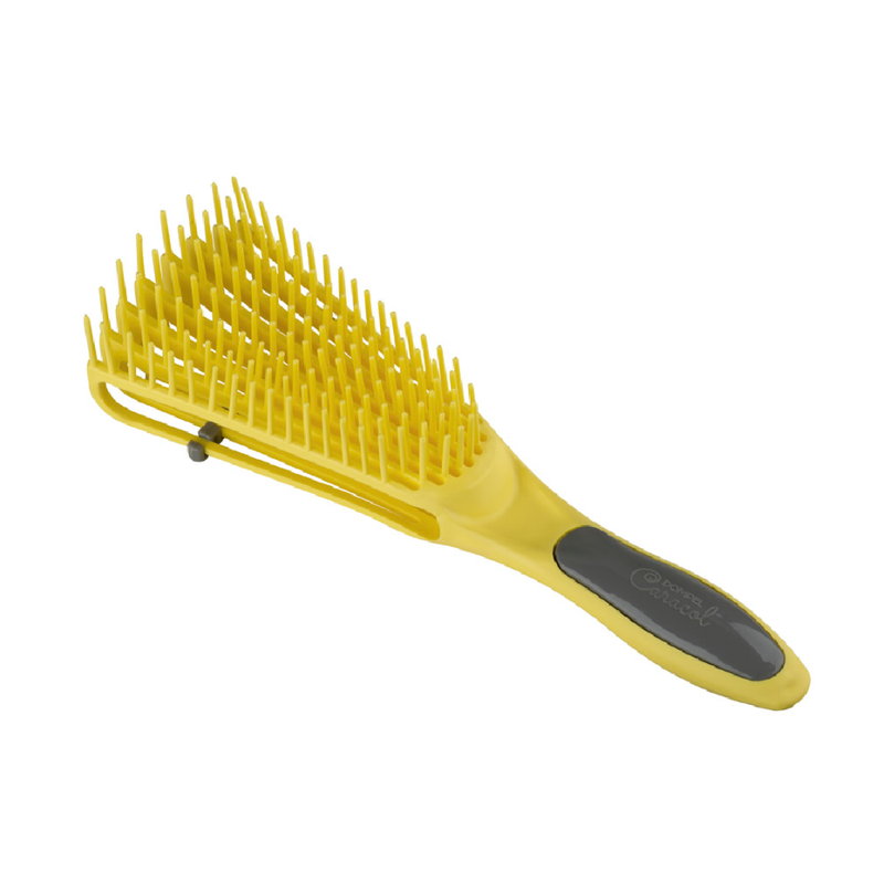 Dompel Curly Hair Styling Brush, Detangling, Flexible Bristles, Yellow