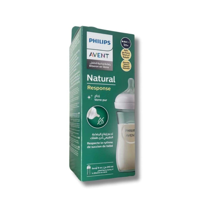 Anti Colic Glass Baby Bottle Natural Response Philips Avent 240ml
