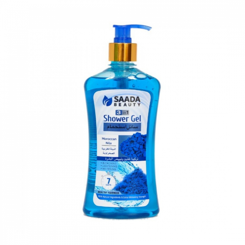 Saada Beauty Moroccan Indigo 3-in-1 Shower Gel - Hydrating, 500ml