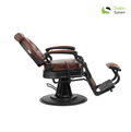 Salon System Men's Barber Chair Brown Synthetic Leather Adjustable