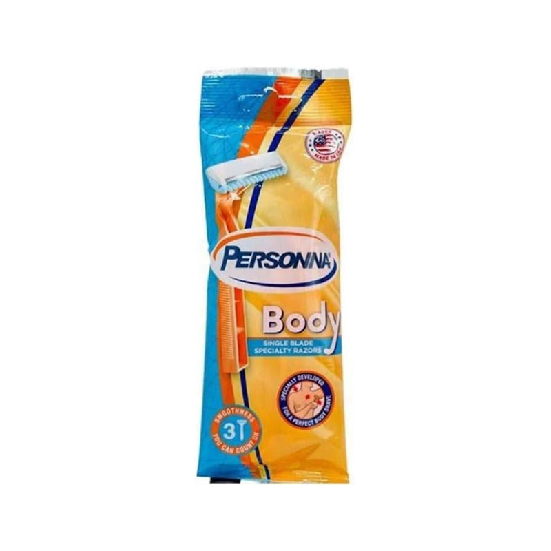 Persona Body Razors, 3 Pack, Rust-Resistant Blades for Smooth Hair Removal