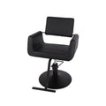 Salon System Extrell Sport Black Haircut Chair with Black Base
