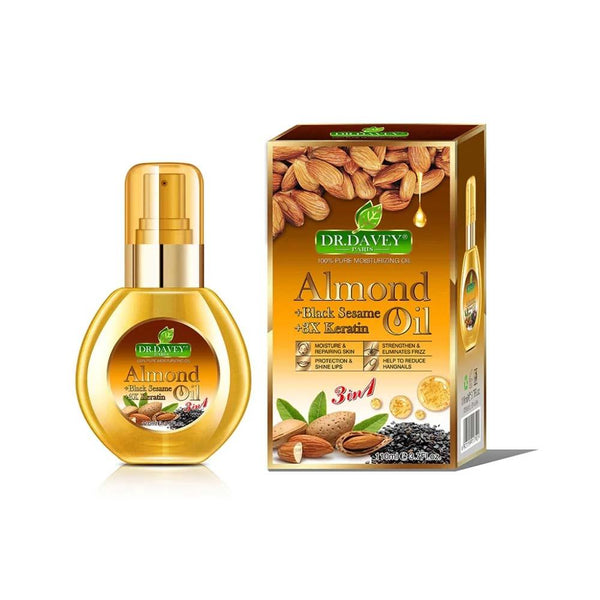 Best Oil for Hair and Body Almond Black Sesame Keratin Dr. Davey 110ml