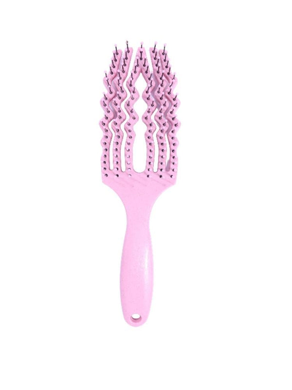 Hair System BK25-109 Hairbrush Detangling Brush with Flexible Bristles Pink