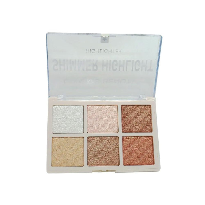 Love Me Beauty Highlighter Set 6-Color Powder Palette Shimmer Finish