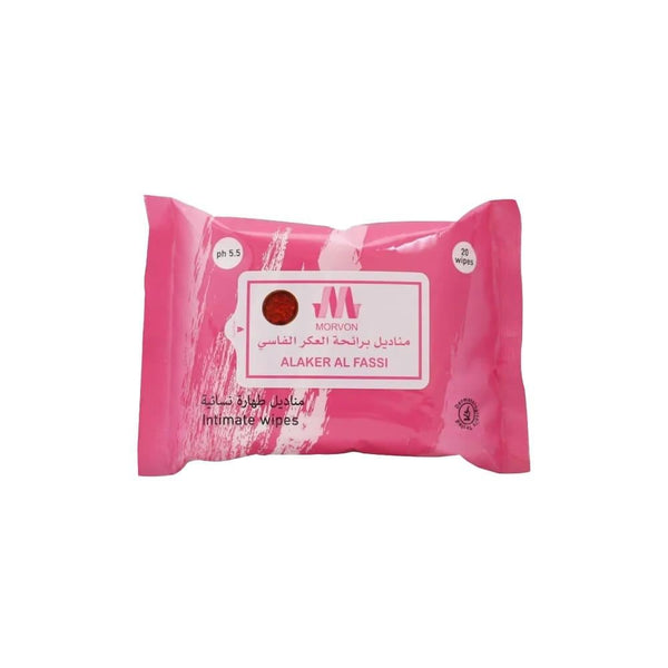 Intimate Cleansing Wipes Al Aker AL Fassi Scent Morvon 20 Wipes