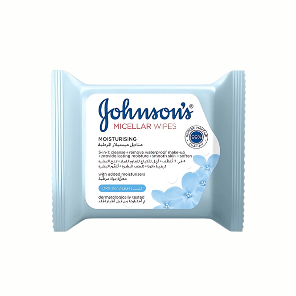Johnson's Micellar Moisturizing Makeup Remover Wipes, 25 Count